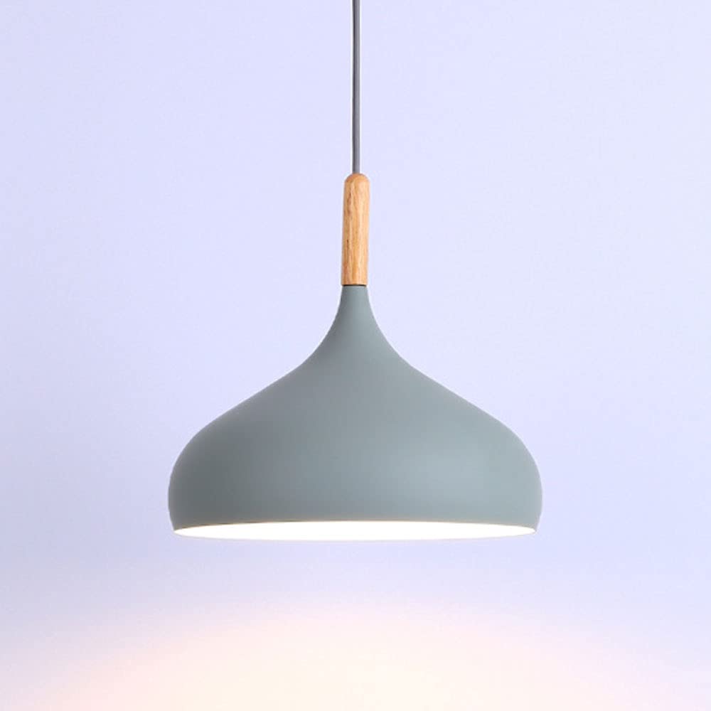 Lampe suspendue en aluminium gris, lustre nordique chambre