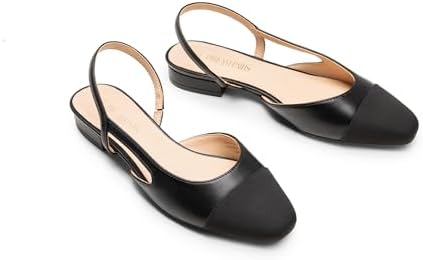 DREAM PAIRS Women's Slingback Ballet Flats,Black-Pu,8 — view 4