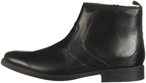Clarks Men's Whiddon Zip Waterproof Ankle Boot, Black Leather, 9.5 | Image 7