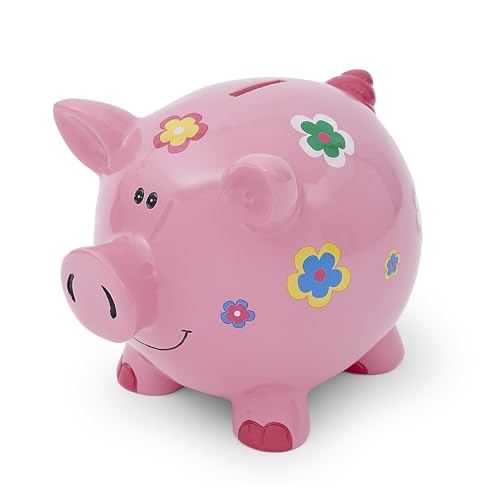 Mousehouse Gifts Grande Tirelire Cochon avec des Fleurs pour Enfants et Adultes Filles