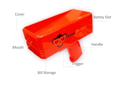 Image of Super Indian Money Gun Cash Cannon for Punjabi Wedding, Parties and Fun Includes 50 Fake Dollars | Pack of 1, for Kids, Toddlers