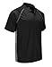 MOHEEN Men's Polo Shirts Short Sleeve Moisture Wicking Performance Athletic Casual Golf Collared Shirt Black 3XL