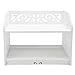 MyGift 2 Tier Vintage White Desktop Bookshelf Organizer Display Stand with Scrollwork Cut Out Design for Home Office Desk, Living Room, Bedroom