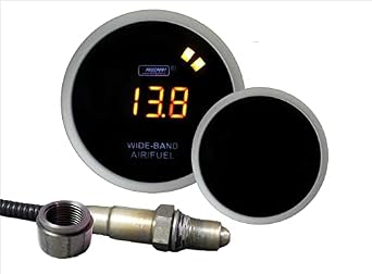 Prosport Wideband Air Fuel Ratio Gauge Kit with Amber Digital Display 52mm 2-1/16 | Bosch LSU 4.9 O2 Sensor | 10.020.0 AFR Range | 05V Output for Data Logging | Plug & Play Wiring Harness Included