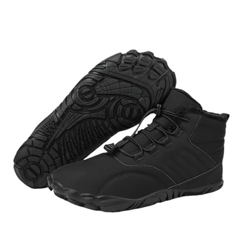 Kubbon Women's Winter Snow Boots Lightweight Fur Lined Thick Warm Adjustable Slip-On Shoes Zero Drop Boots Wide Toe Box Toes Shoes Waterproof Outdoor Hiking Sneakers