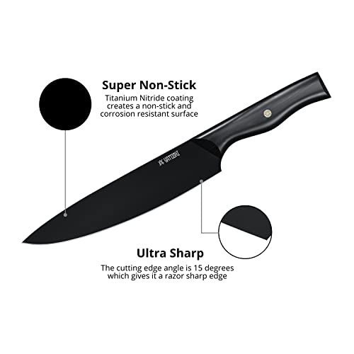 Yatoshi-7-Piece-Knife-Set-Onyx-Black-Titanium-Nitride-Coating-Ultra-Sharp-High-Carbon-Stainless-Steel-Black-Pakkawood-Ergonomic-Handle