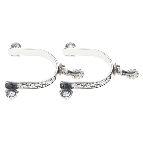 馬拍車交換ステンレス鋼ウエスタンボーイメンズローピング競技機器使いやすい馬ブーツ拍車装飾