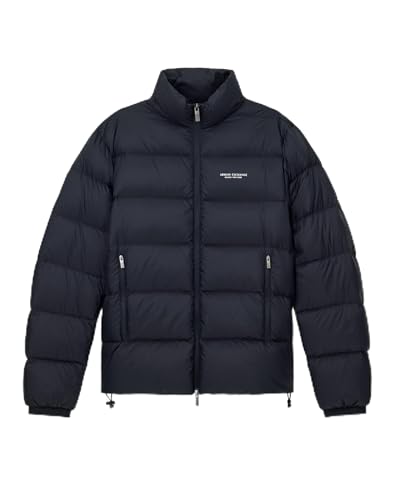 Armani Exchange Essential, Long Cuffed Sleeve Milano-New York Logo Lettering Chaqueta, Azul Oscuro, XS Hombres