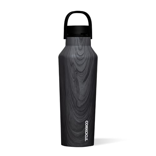 Corkcicle Sport Canteen - Keeps Drinks Cold 25 Hours - Stainless Steel Water Bottle - Triple-Insulated - Spill-Proof - Summer Drinkware Gift - Keeps Drinks Ice Cold - 20 oz - Burnt Wood