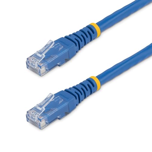 Image of StarTech.com 1 ft. CAT6 Ethernet Cable - 10 Pack - ETL Verified - Blue CAT6 Patch Cord - Molded RJ45 Connectors - 24 AWG Copper Wire - UTP Cable (C6PATCH1BL10PK) | 10 Pack, 24AWG copper, Patch Cable, Ethernet Cord, ETL Verified, Molded, Wire, Connectors, UTP