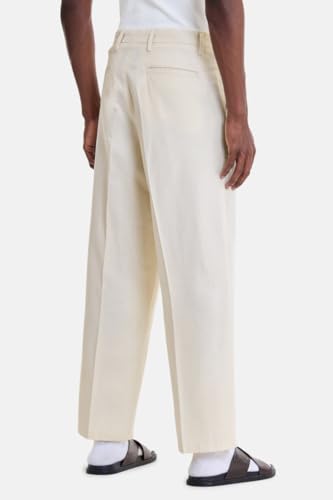 Image of SNITCH Men Trousers Holiday & Casual Wear | Relaxed Fit Pleated Front & Straight Leg Design | Breathable Cotton Linen Blend Fabric for Summer & Vacation Outings