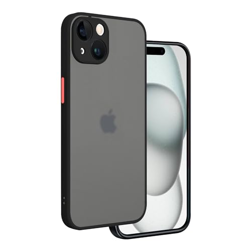 Image of Vaku Luxos Thermoplastic Polyurethane Artic Armor Back Cover For iPhone 15 Plus Slim Protective Lens Camera Shockproof Case Scratch Resistant Slim Thin Military-Grade Protection-Black