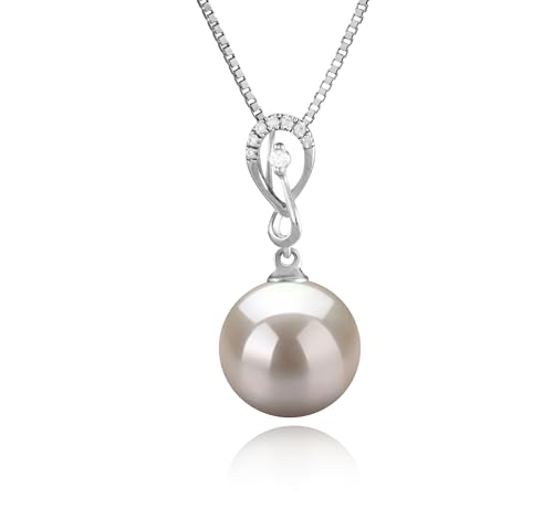 Lena White 10-11mm AAAA Quality Freshwater 925 Sterling Silver Cultured Pearl Pendant For Women