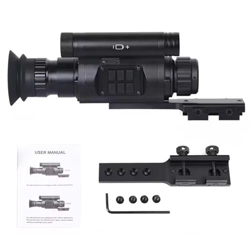 SUZLAZYR Mira de visión Nocturna Digital, mira infrarroja IR de 940 NM para Caza, monocular de visión Nocturna HD OLED de 1920 x 1080 con Zoom Digital de 4X, Resistente a Golpes