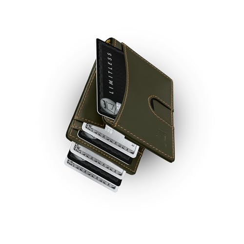 Image of Kings Loot Money Clip Slim Minimalist Wallet for Men - RFID Blocking Leather Design with Money Clip - Front Pocket Bifold Holds 12 Cards - Stylish & Compact Wallets (Sage)