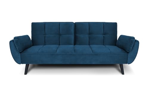 SAMIRA Divano letto clic clac in velluto blu - Divano