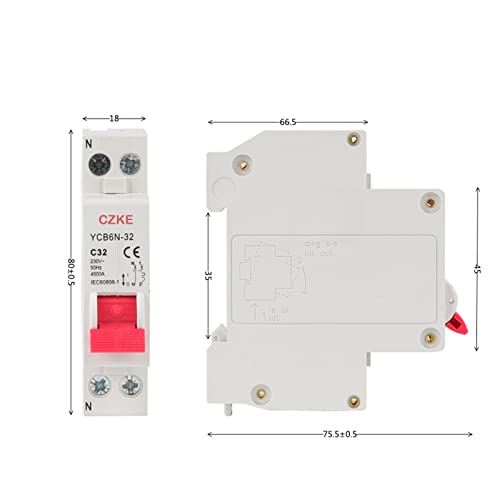 Disjoncteur miniature YCB6N-32 10A avec coupure simultanée phase et neutre - 3