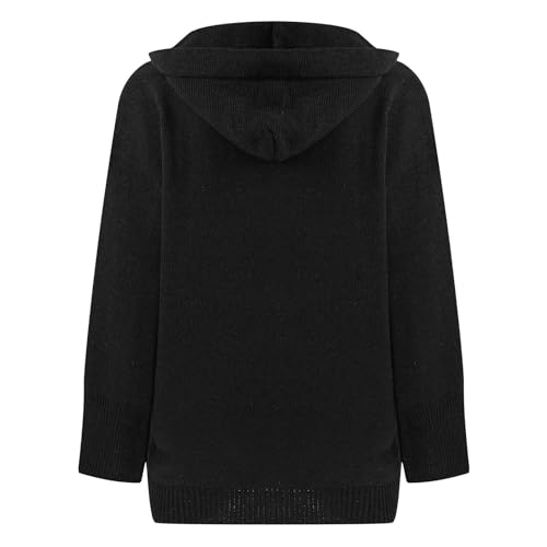 Womens Sweaters Fall 2024 Open Front Oversized Hooded Long Cardigan with Pockets 2024 Fall Waffle Knit Coat Tops4