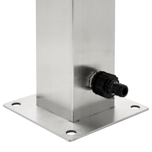 Columna de agua de acero inoxidable 95 cm con grifo y adaptador Mangloder 7