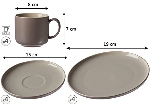 Ritzenhoff & Breker Koffieservies Jasper, 12-delig taupe (0403053-69e0193f) - Image 3