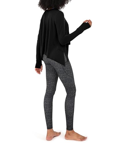 Image of ODODOS Soft Modal Long Sleeve Crop Top for Women with Thumb Hole Athletic Gym Workout Cropped Yoga Shirts
