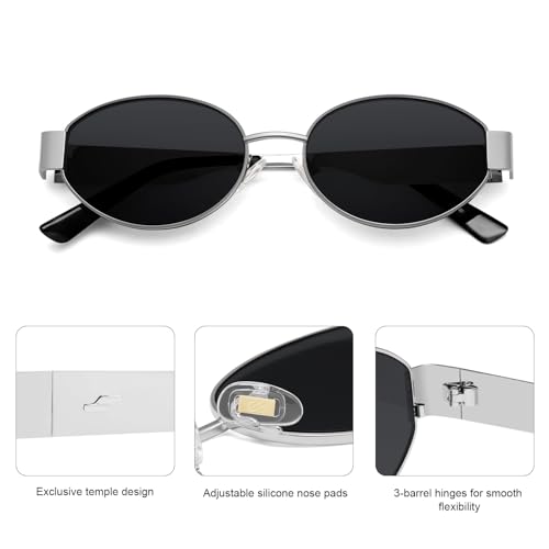 Image of SOJOS Retro Oval Sunglasses for Women Trendy Classic Shades UV400 Protection SJ1256