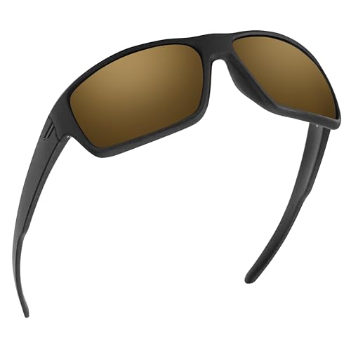 TOROE Performance Eyewear FIELD All Black Sports Polarized Sunglasses w/Hydrophobic Coating Polycarbonate AR Lenses