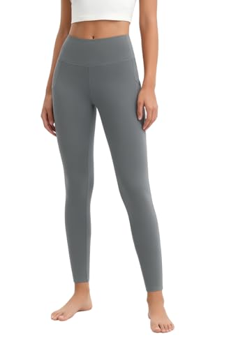 Emlovm Feece Lined Leggings for Women, Snow Pants Waterproof Insulated Winter Leggings Warm with Pockets Thermal Ski Pants Gray XXL