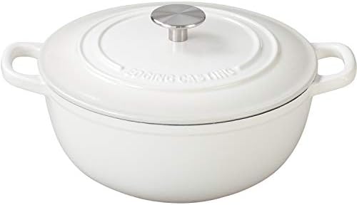 Enameled Cast Iron Dutch Oven, EDGING CASTING 5 Quart Enameled Dutch Oven Pot, Suitable For Variety Stovetops, White…