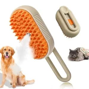 4-in-1 Cat & Dog Grooming Mist Steam Brush – Electric Pet Shedding Comb with Spray, Massage, and Cleaning – Anti-Hair Loss, Soft Silicone Bristles – for All Fur Types