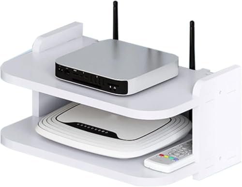 SYLUOQP Schwimmendes Wandregal für Modemausrüstung, kleines Wandregal, geeignet für den Einsatz in Wohnzimmern, Schlafzimmern, Büros und Arbeitsräumen