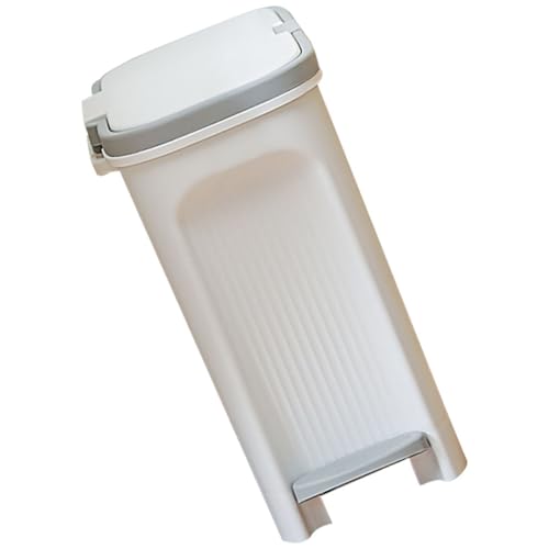 Caneca de basura con pedal y tapa gris para cocina o baño