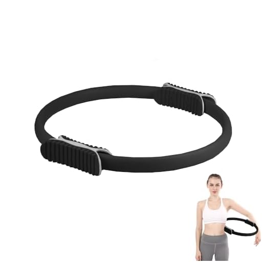 Aro de Pilates para Entrenamiento - Anillo de Yoga con Doble Asa – Círculo Pilates Fitness de Resistencia y Flexibilidad - Aro mágico para piernas y Brazos.