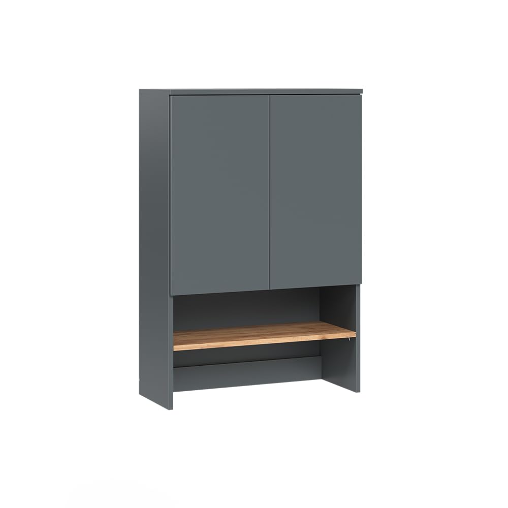 Vicco armadietto coprilavatrice Viktor, Antracite/​Rovere dorato, 68 x 100.4 cm, per riporre risparmiando spazio sopra la lavatrice