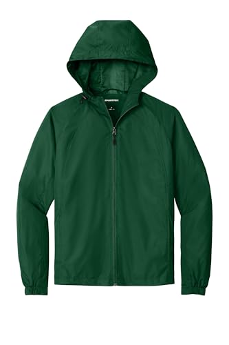 SPORT-TEK Unisex Hooded Raglan Jacket | Lightweight Rain Jacket
