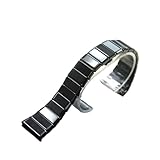 Longueur du bracelet : 20 cm XNJIADVSY Bracelet de montre en céramique avec chaîne for hommes, 27x17mm, femmes, 19, 12mm, accessoires compatibles rado concave(Black,27-17mm)