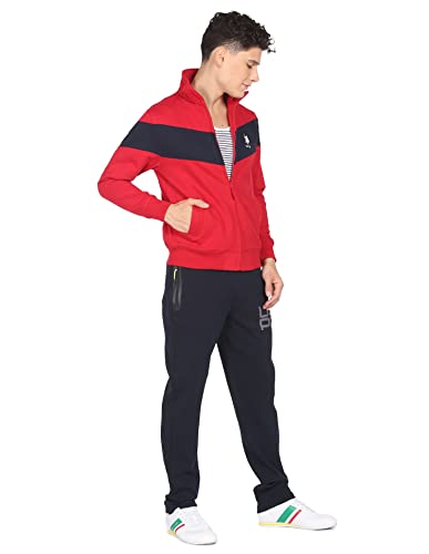 Image of U.S. POLO ASSN. Men Cotton High Neck Colour Block Standard Length Jacket