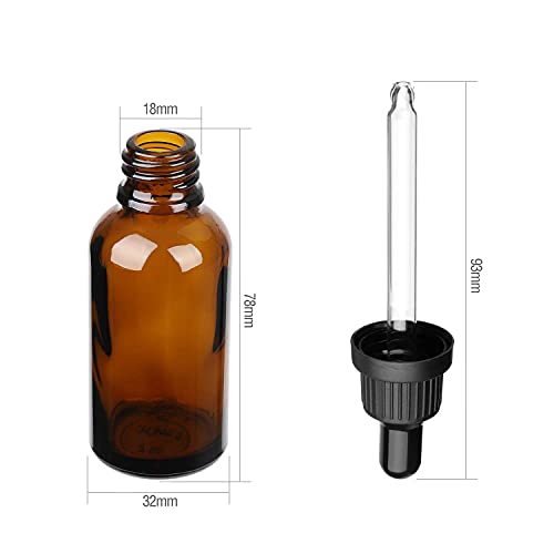 Amber Glass Dropper Bottle 1Oz With Glass Pipette, 6 X 30Ml Glass Eye Dropper Bottles Refillable For Essential Oil Aromatherapy Blends #TOP1