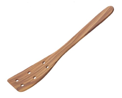 Scanwood 12 Solid Olive Wood Spatula Scraper with Holes