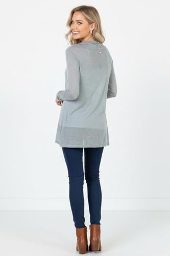 Image of ToBeInStyle Womens Open Front Long Sleeve Lightweight Asymmetrical Draped Cardigan with Side Pockets