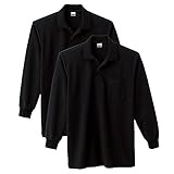 [プリントスター] 5.8オンス 鹿の子 長袖 ポロシャツ（ポケット付） 00169-VLP 2枚セット ブラック LL