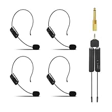 【2 Receivers and 4 Transmitters for 4 People】The wireless microphone system can be used by four people at the same time.Freely match the headset you want ,of course ,you can also use only one microphone .The working method is to pair four transmitter...