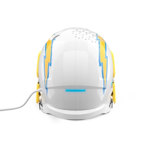 Image of NFL Echo Dot Bundle: Includes Echo Dot | Glacier White and Limited-Edition NFL Helmet Stand | Los Angeles Chargers.