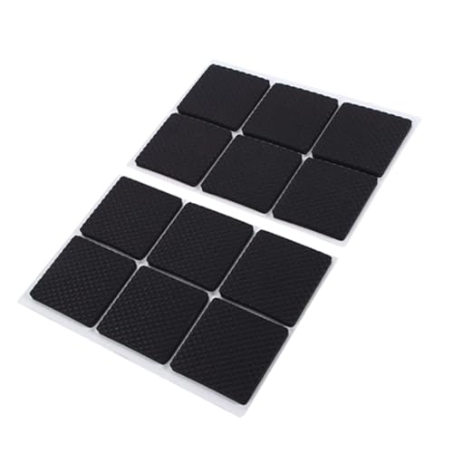 Furniture Pads, 12pcs Black Non Slip Self Adhesive Floor Protectors, Furniture Sliders Risers Sofa Table Chair Rubber Feet Pads