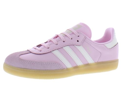 Image of adidas Samba PS Girls Shoes Size 2, Color: Clear Pink /Cloud White /Clear Pink-Pink