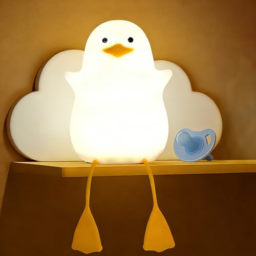 Noaya Cute Night Light - Touch Controlled Night Lamp Adjustable Three Mode Rechargeable Night Lights Silicone Dimmable Lamp Nightlights USB Night Light Lamp Cute Night Lamp Duck