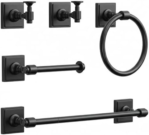 Matte Black Bathroom Towel Bar...
