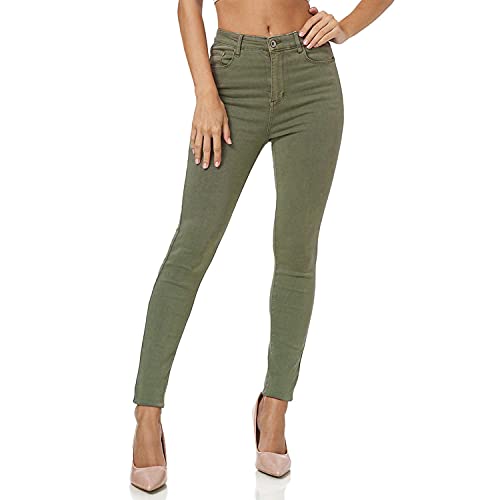 Leggings de cintura alta elásticos mallas largas verde oscuro Glamexx24 mujer talla L