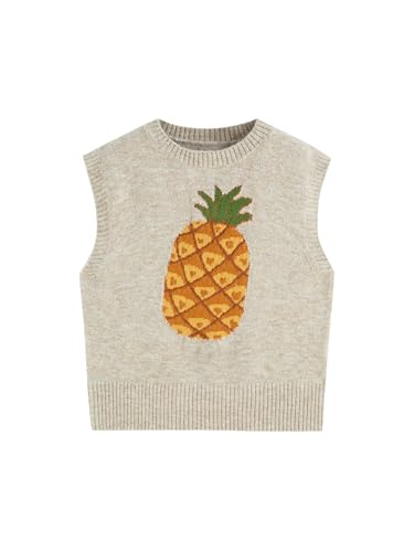 Image of CIDER Women's Sweater Vest Knit Sleeveless Pear Cute Graphic Tank Top | Fun Tops, Fall, Trendy Outfits