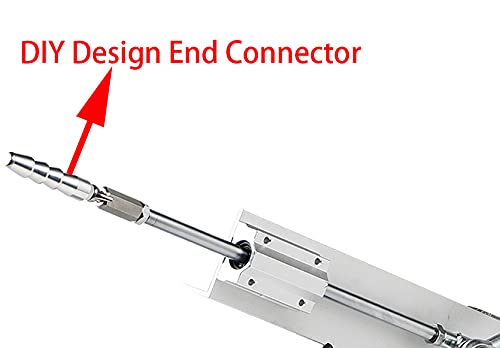 Miniatura 3 de Actuador lineal Motor alternativo DIY, 24V 120rpm Carrera más larga 5.906 in 6 pulgadas, con fuente de alimentación CC y control remoto, color